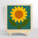 Large single sunflower punch needle kit for beginners