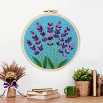 Finished lavender sprigs artwork displayed on a wall