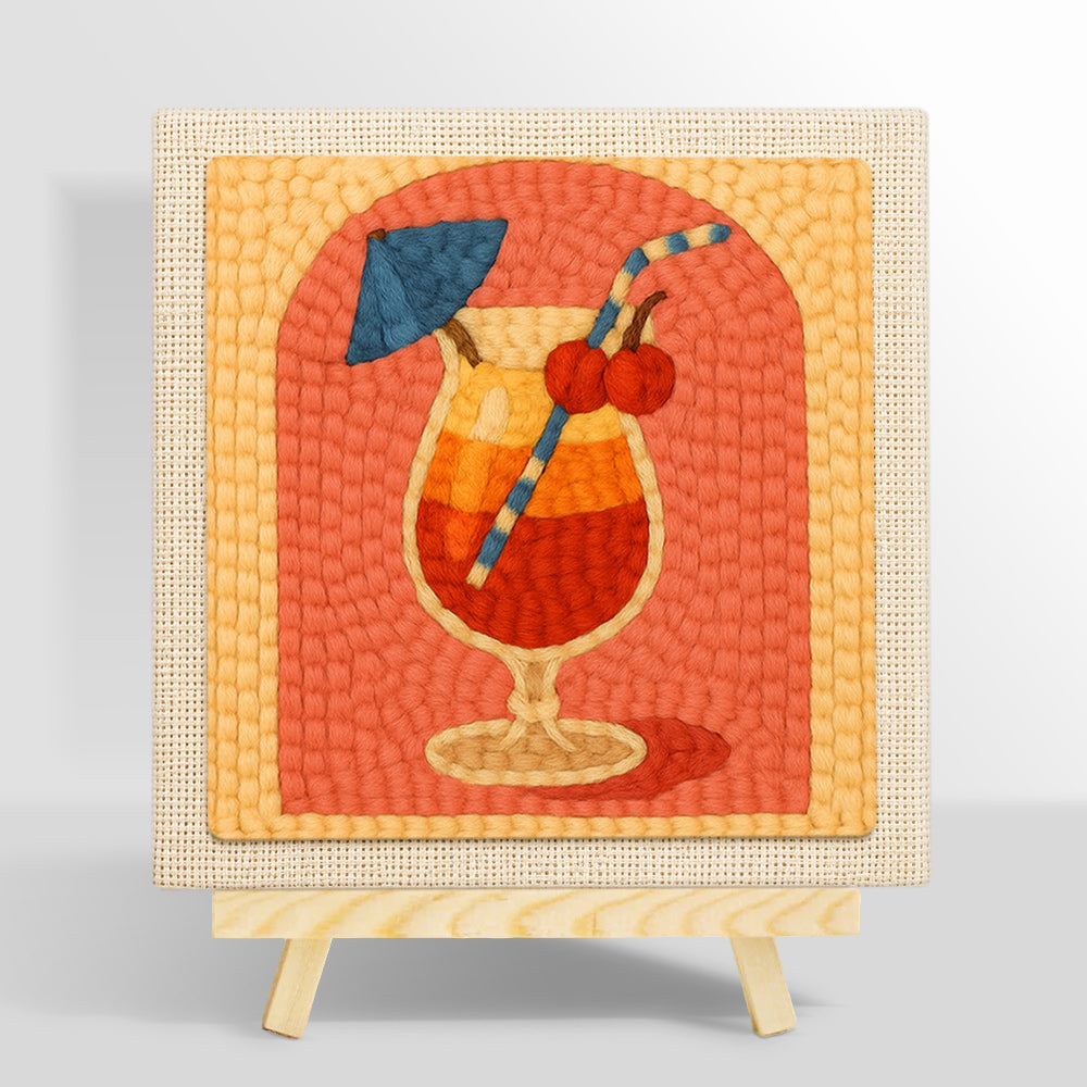 Layered tropical cocktail punch needle kit for beginners