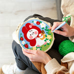 Creating handmade little red riding hood bunny punch needle artwork