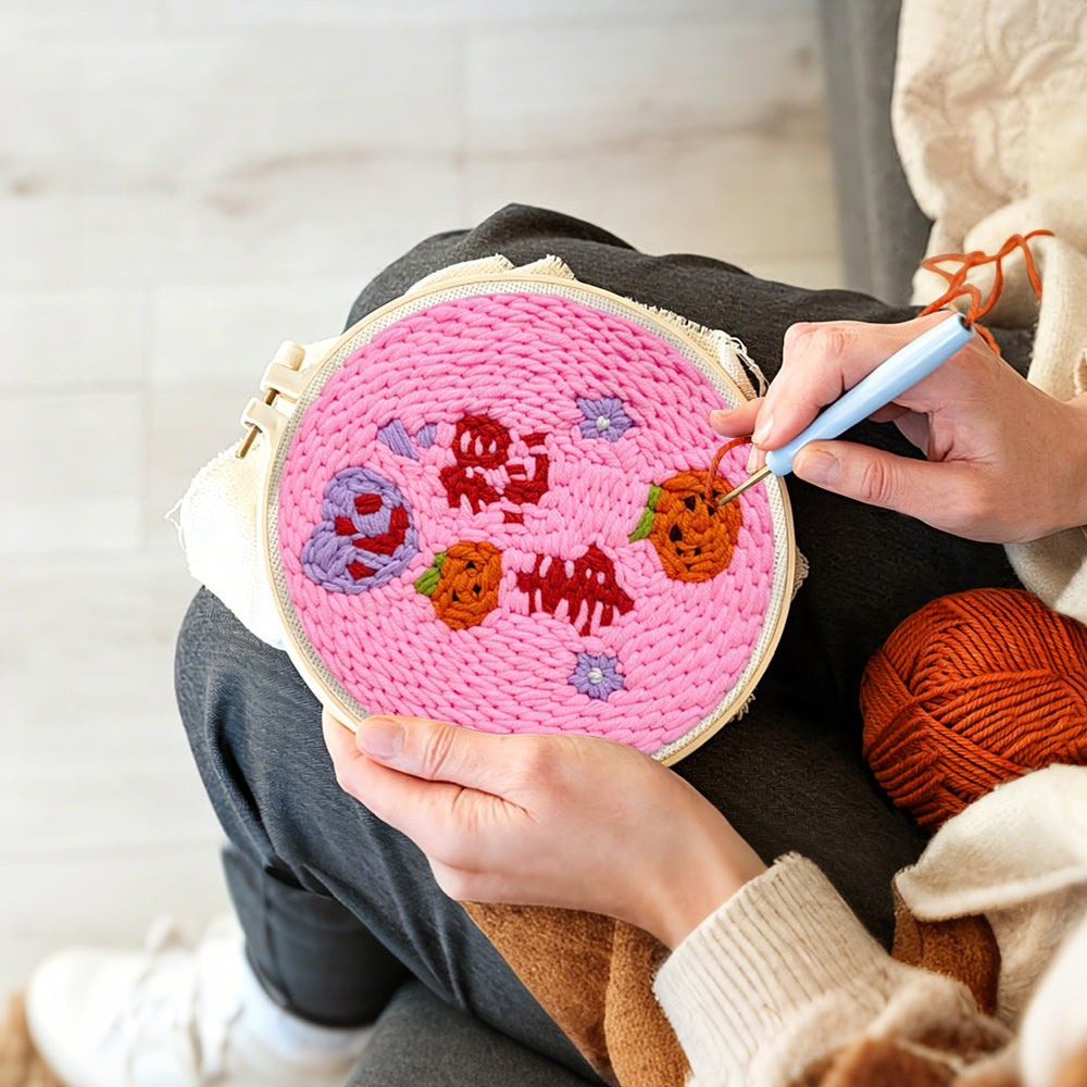 Creating handmade may all your wishes come true punch needle artwork