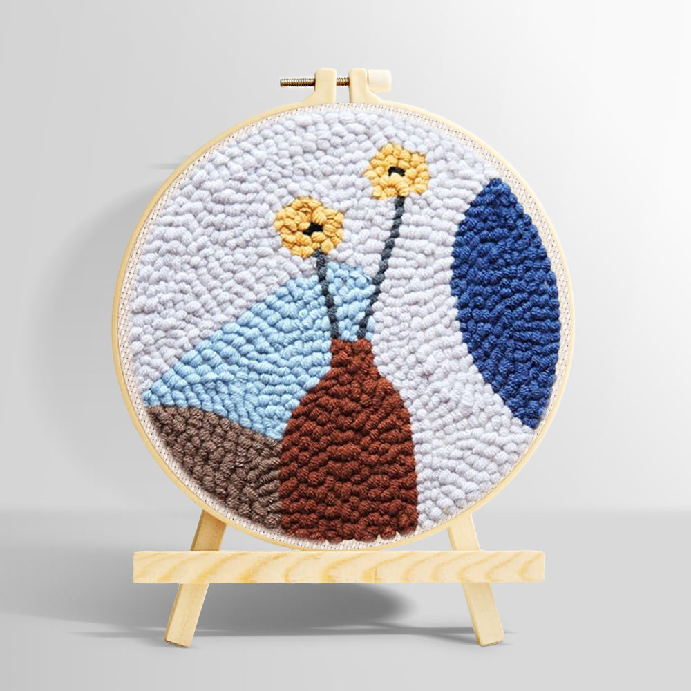 Minimalist flower arrangement punch needle kit for beginners