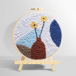 Minimalist flower arrangement punch needle kit for beginners