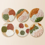 Minimalist landscape punch needle coaster kit finished handmade coasters