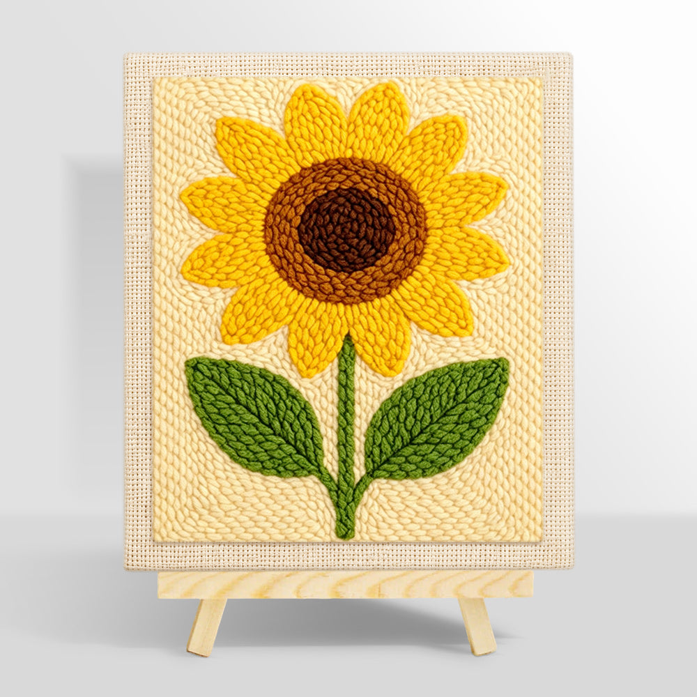 Minimalist sunflower punch needle kit for beginners