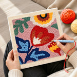 Creating handmade modern abstract florals punch needle artwork
