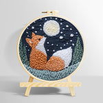 Moonlit fox punch needle kit for beginners