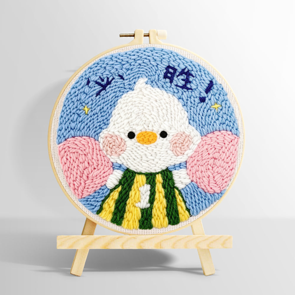 Motivated duck with fist pump punch needle kit for beginners