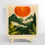 Mountain view and sunset punch needle kit for beginners