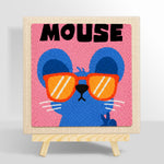 Mouse with sunglasses punch needle kit for beginners