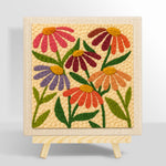 Multicolour daisies punch needle kit for beginners