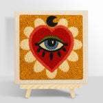 Mystical evil eye heart punch needle kit for beginners