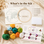Materials included in the needle felting kit for beginners