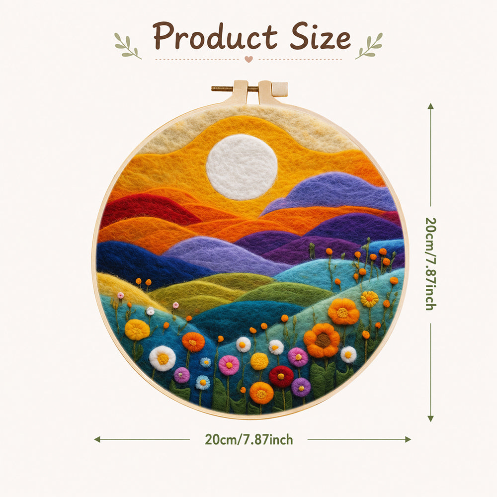 20cm round needle felting kit size guide