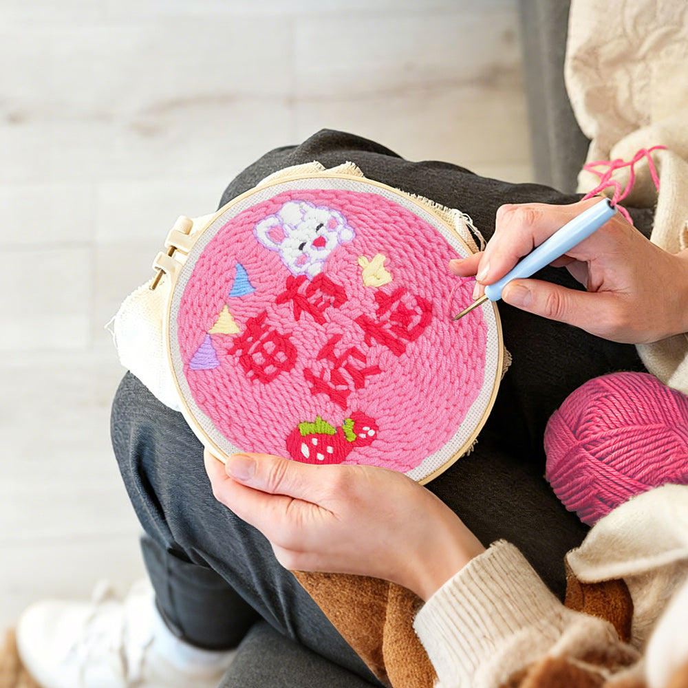 Creating handmade no worries punch needle artwork