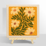 Ochre yellow daisies punch needle kit for beginners