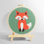 Orange baby fox punch needle kit for beginners