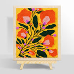 Orange bell flowers punch needle kit for beginners