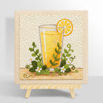 Orange juice and green leaves punch needle kit for beginners