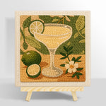Pale yellow cocktail with lime punch needle kit for beginners