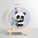 Panda and bamboo punch needle kit for beginners