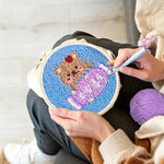 Creating handmade peace and joy punch needle artwork
