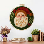 Finished peaceful santa claus portrait artwork displayed on a wall