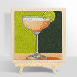 Peach drink with lime garnish punch needle kit for beginners