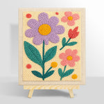 Pink and purple flowers punch needle kit for beginners