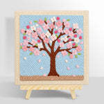 Pink cherry blossom tree punch needle kit for beginners