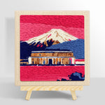 Pink dusk temple and snowy mountain punch needle kit for beginners