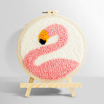 Pink flamingo punch needle kit for beginners