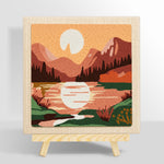 Pink mountain sunrise punch needle kit for beginners