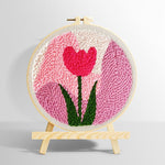 Pink tulip punch needle kit for beginners