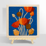 Poppy flowers and seeds punch needle kit for beginners