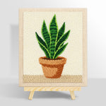 Potted snake plant punch needle kit for beginners