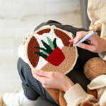 Creating handmade potted succulent punch needle artwork