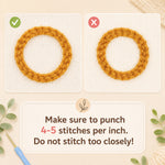 Punch needle stitching guide for handmade coasters