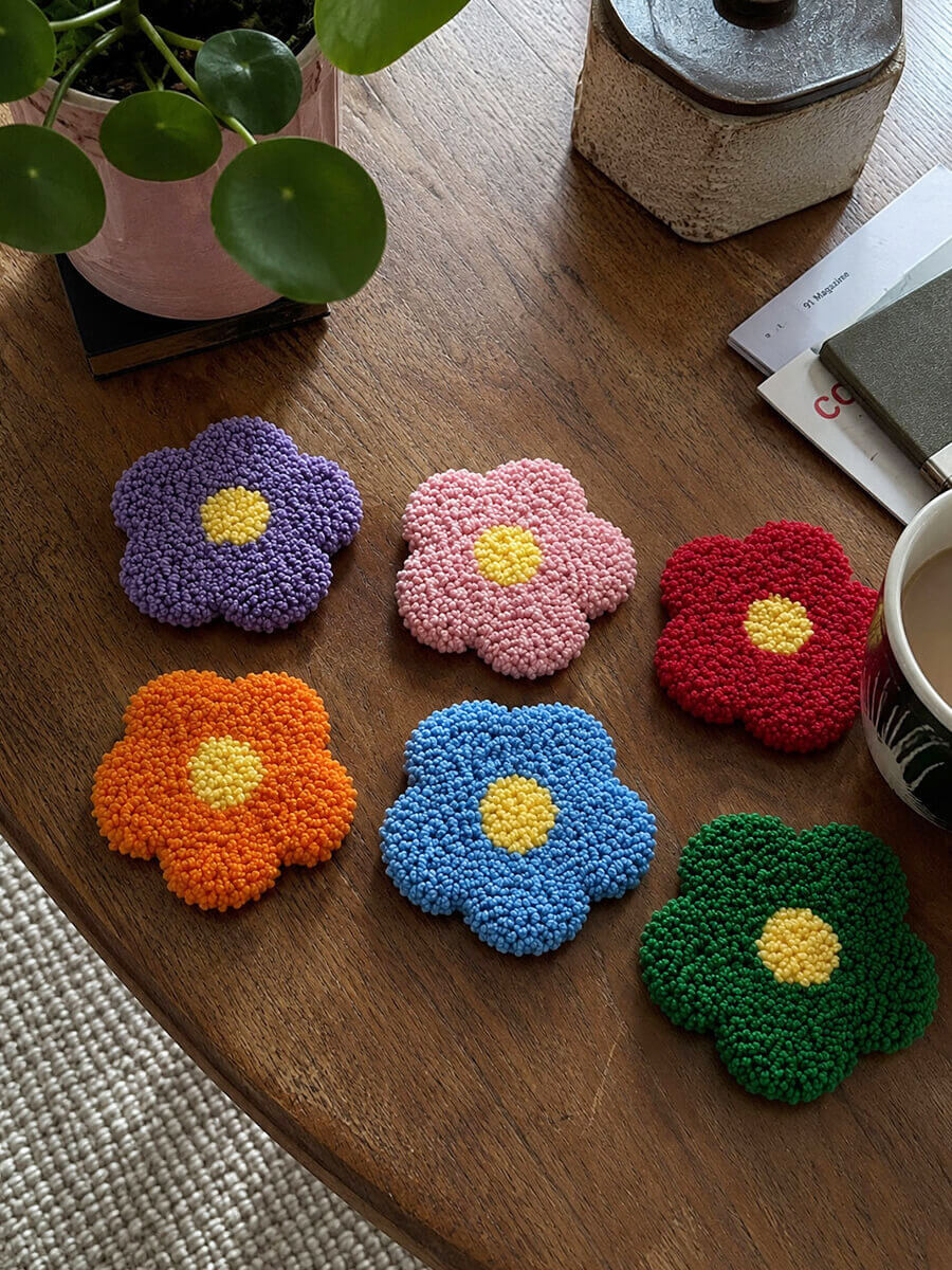 Punch Needle Coasters Kit Customer Photo