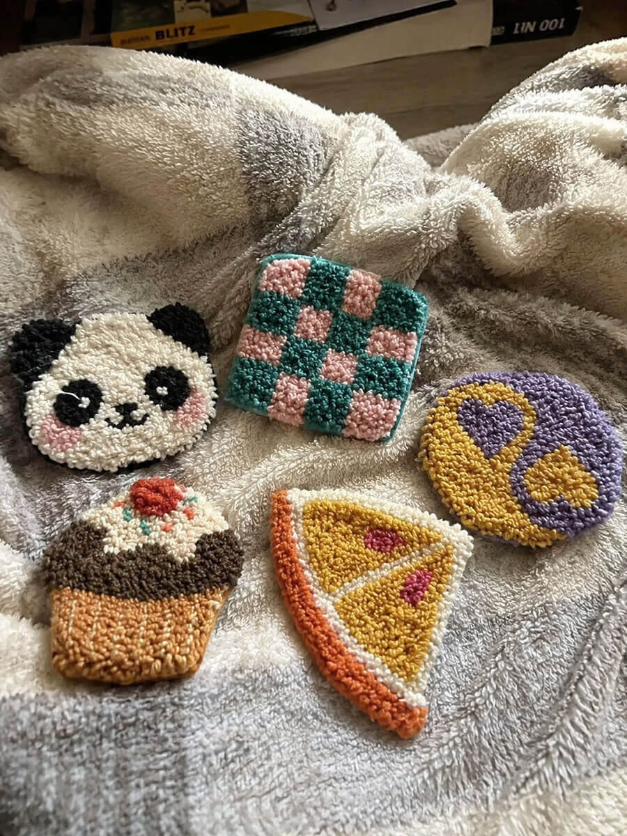 Punch Needle Coasters Kit Customer Photo