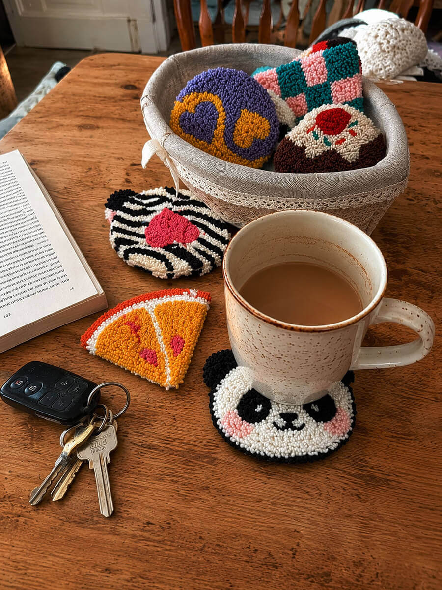Punch Needle Coasters Kit Customer Photo