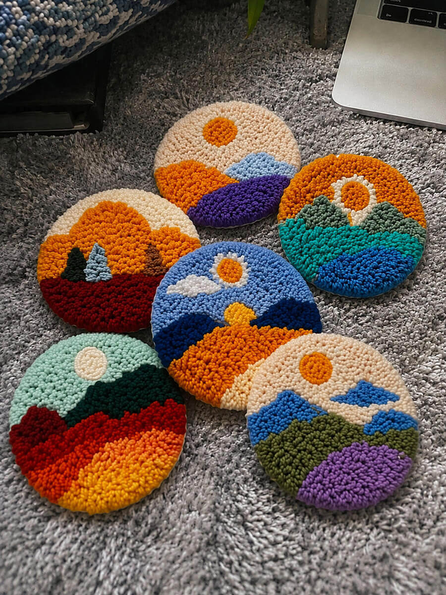 Punch Needle Coasters Kit Customer Photo