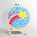 Rainbow arcs and star punch needle kit for beginners