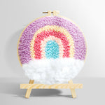Rainbow over clouds punch needle kit for beginners