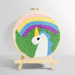 Rainbow unicorn punch needle kit for beginners