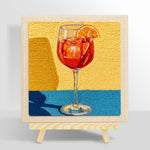 Red drink with orange slice punch needle kit for beginners