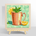 Refreshing mint and lemon drink punch needle kit for beginners