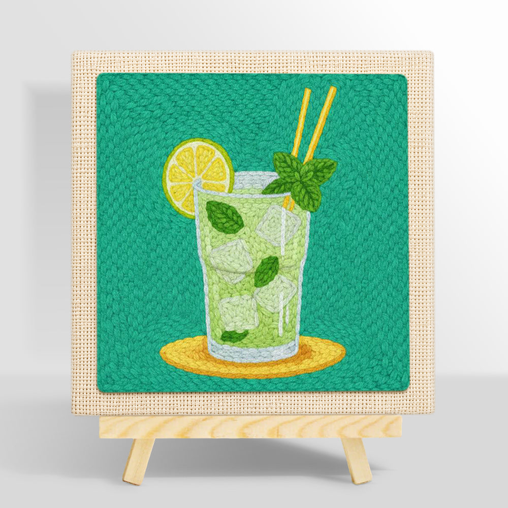 Refreshing mint lime cooler punch needle kit for beginners