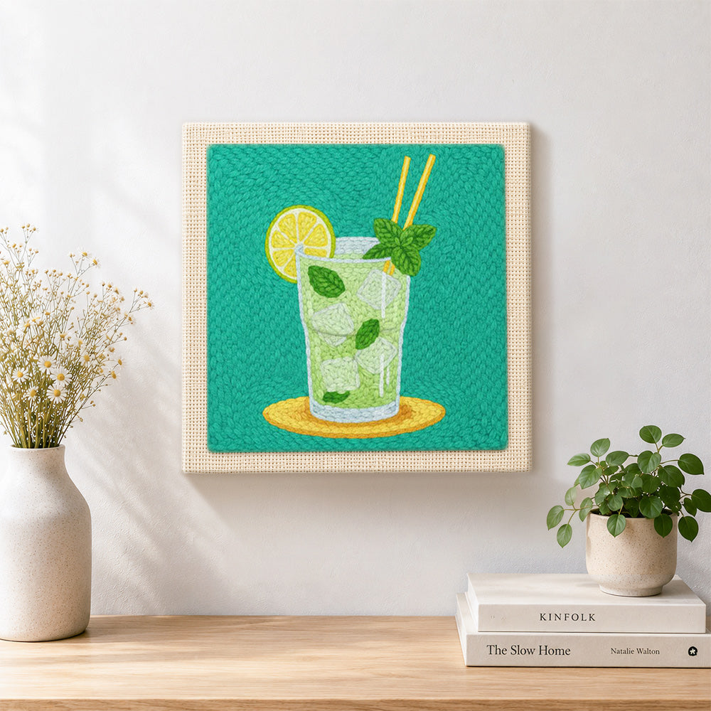 Finished refreshing mint lime cooler artwork displayed on a wall