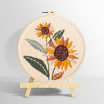 Retro earth tone sunflowers punch needle kit for beginners